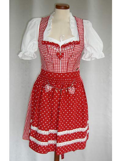 Dirndl "Lustnau" rot (Gr��e 38) 3 teilig