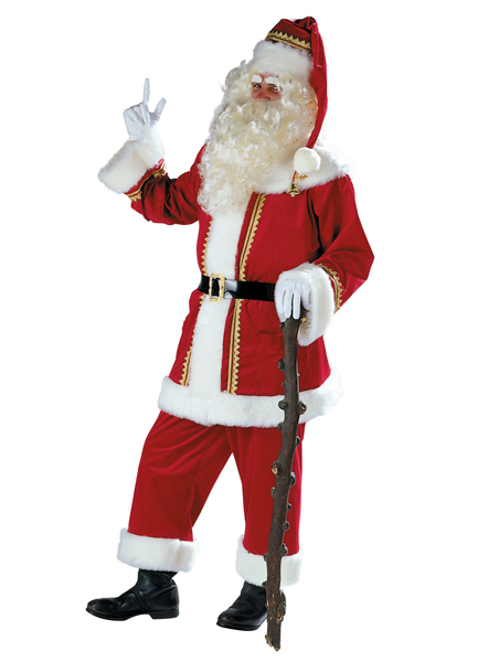 Weihnachtsmann Kostüm Samt | ausleihen mieten verleih