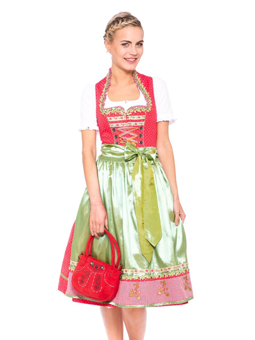 # Krger Dirndl "Sunrose" Rot-Grn Gr. 40 & 42