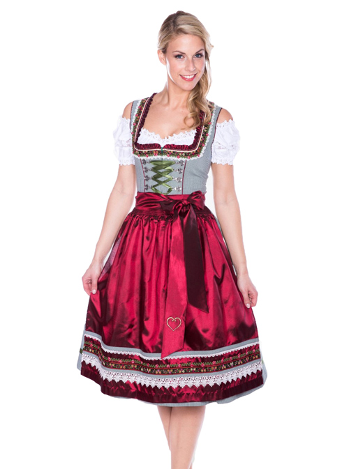 # Krger Dirndl "Green Star" Bordeaux-Grn Gr. 44 - 48