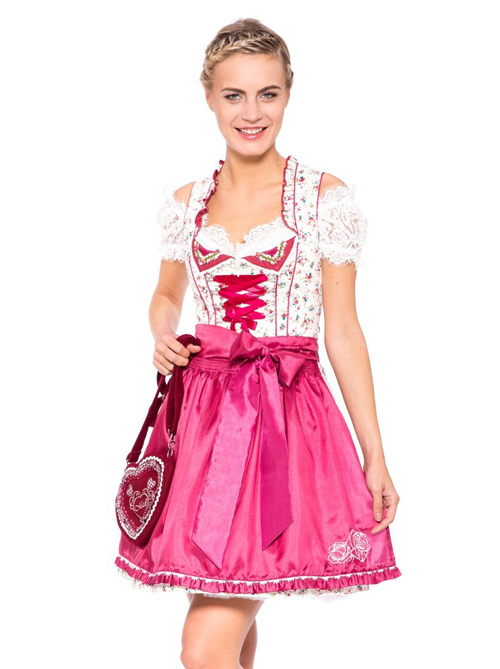 # Krger Dirndl "Bright Rose" Bordeaux-Pink Gr. 32