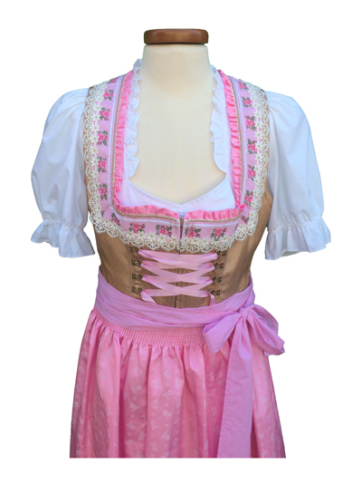 Dirndl "Fritzi" beige-rosa Gr. 44 3tlg. von Krüger