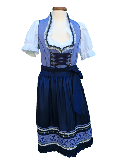 Dirndl "Rosa" blau Gr. 48 3tlg. von Krger