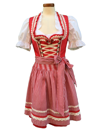 # Krger Dirndl "Vroni" rot-wei Gr. 36 3tlg.