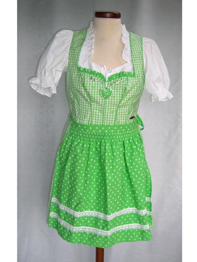 Dirndl "Lustnau" grasgrn (Gre 36) 3 teilig