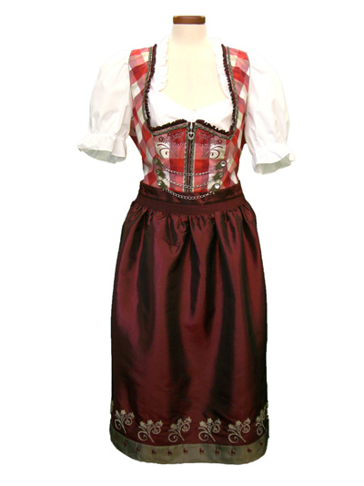 Dirndl "Nolda" chilli (Gre 46) 3 teilig