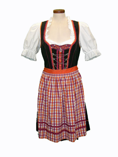 # S&W Dirndl "Nagold" schwarz-orange (Gre 32+40) 3 teilig