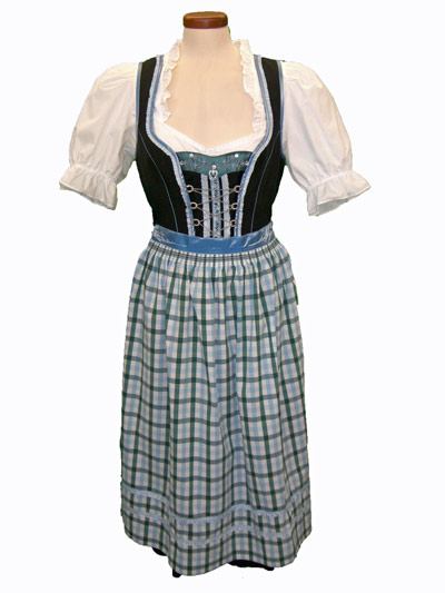 Dirndl "Nagold" schwarz-sky (Gre 46) 3 teilig