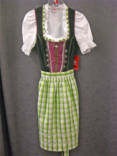 Dirndl "Ribera" sw-apfel-aubergine Gr.36 o. 46 3tlg.