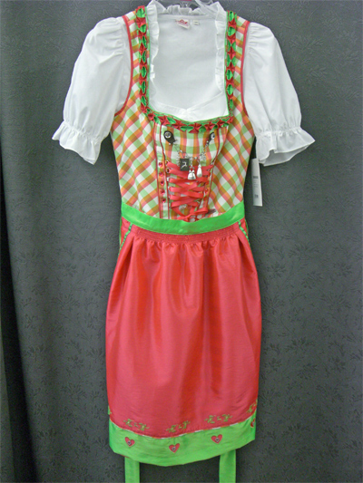 Dirndl "Ria" lachs-lime Gr.36 o. 40 3tlg.