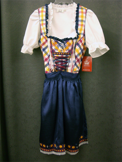 Dirndl "Regula" wei-bunt-blau Gr.42 3tlg.