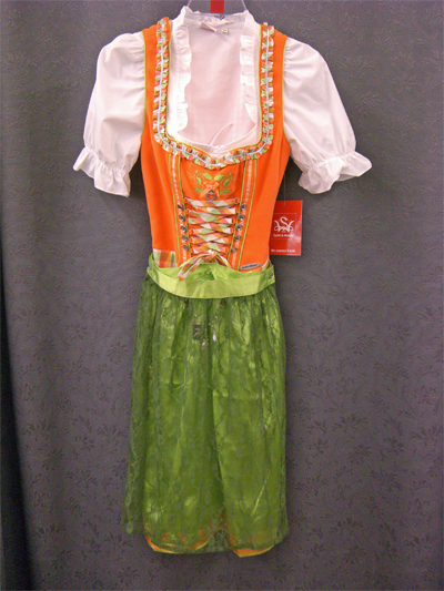 Dirndl "Reise" orange-linde Gr.36, 44 o. 50 3tlg.