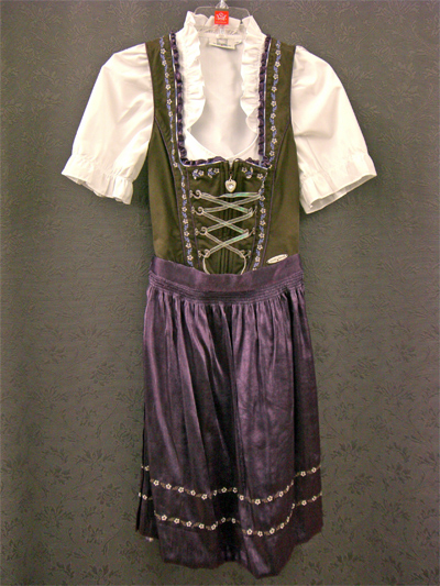 Dirndl "Holle" braun-pflaume Gr. 38 3tlg.