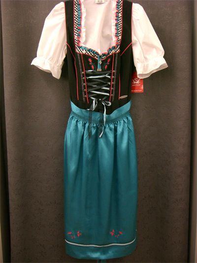 Dirndl "Romy" sw-aqua-pink Gr.50 3tlg.