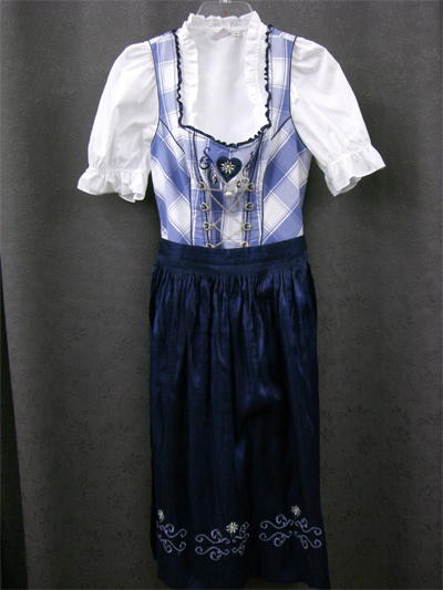 Dirndl "Kr" blau-navy Gr.40 3tlg.