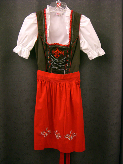 Dirndl "Hatty" rot-braun Gr.36 o. 42 3tlg.