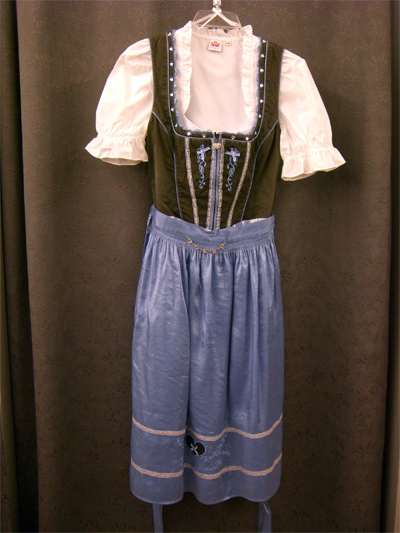 Dirndl "Kerze" blau-braun Gr.40 3tlg.