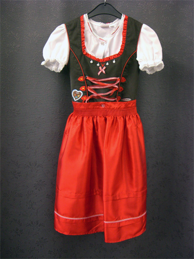 Kinder-Dirndl "Noldina" rot-braun Gr.128 3tlg.