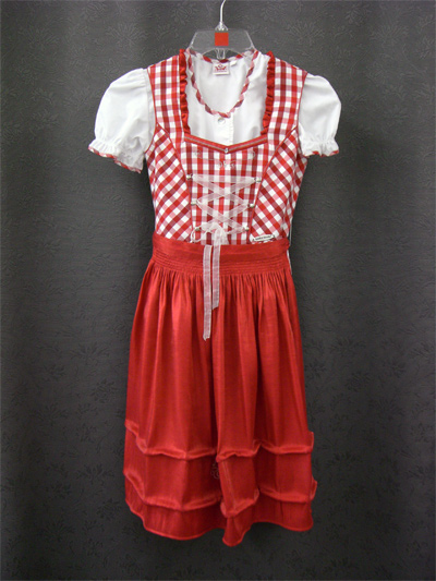 Kinder-Dirndl "Nannerl" rot Gr.140 3tlg.