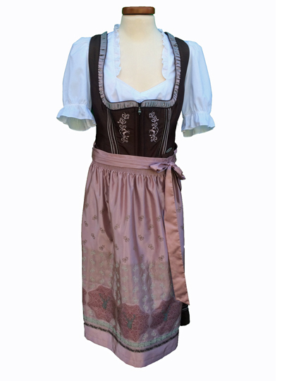 Dirndl "Annegret" braun-malve Gr. 46 3tlg.