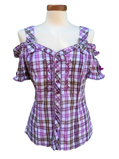 Bluse "Wespe"  beere Gr. 34 - 46